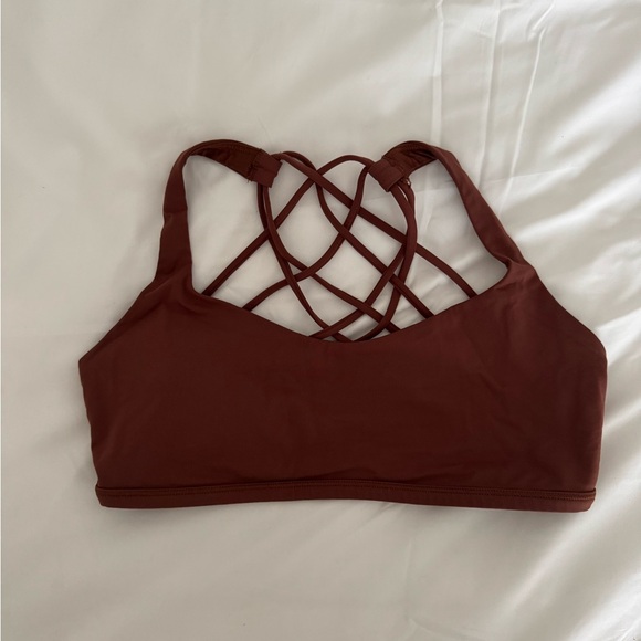 lululemon athletica Chestnut Date Brown Free To Wild Strappy Sports Bra - Picture 2 of 7